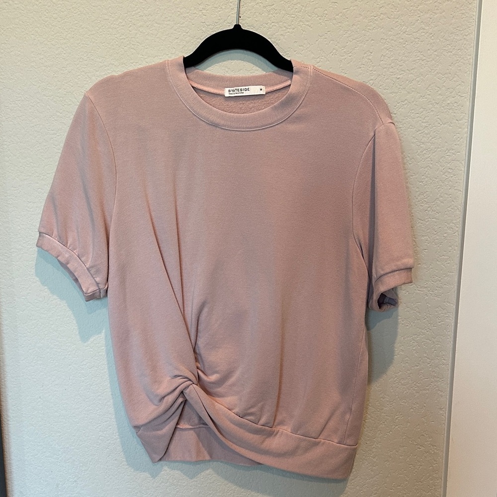 Stateside Pink Twist Front Tee